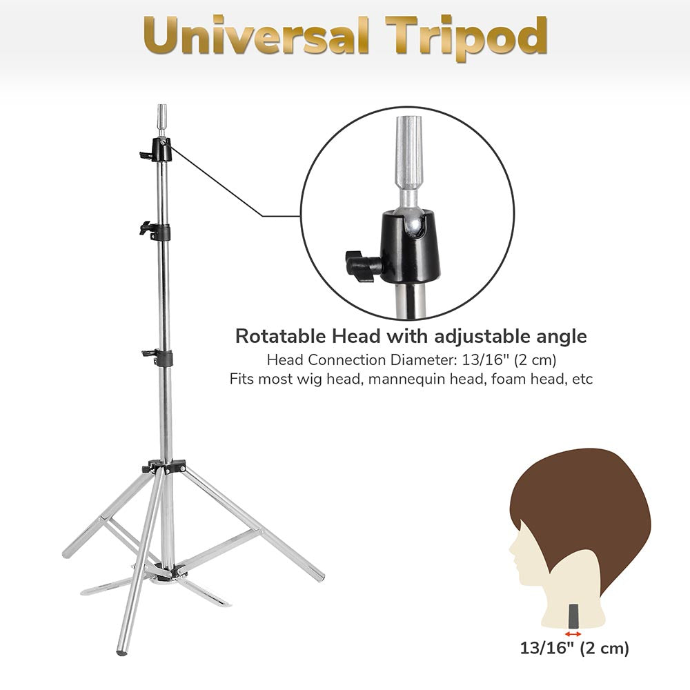 Yescom Mannequin Stand Adjustable Tripod for Cosmetology Head Image