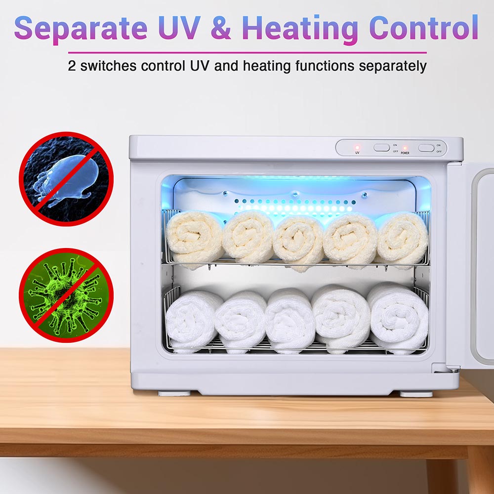 Yescom 23L Heated Towel Warmer UV Sterilizer Cabinet 2-Layer Image