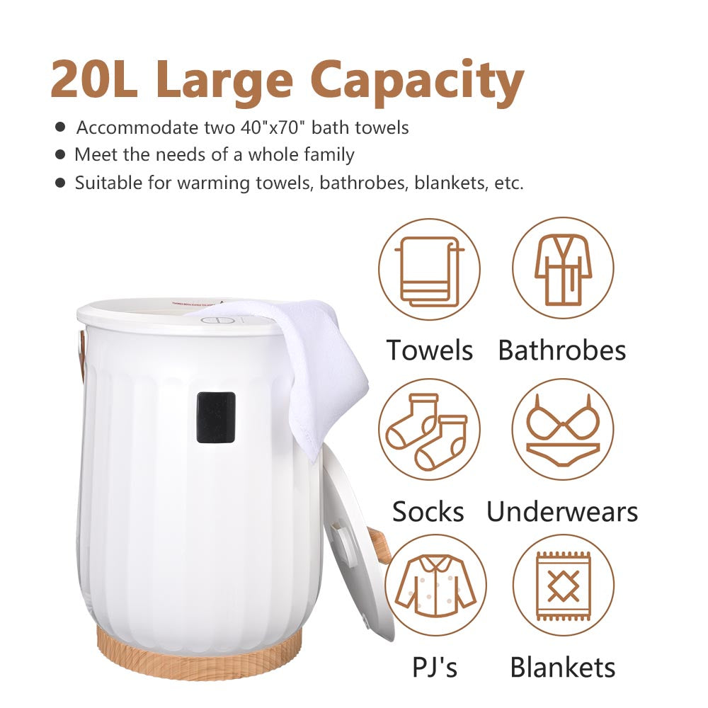 Yescom 20L Heated Towel Warmer Bucket Holds (2x) 40x70 Bath Towels Image
