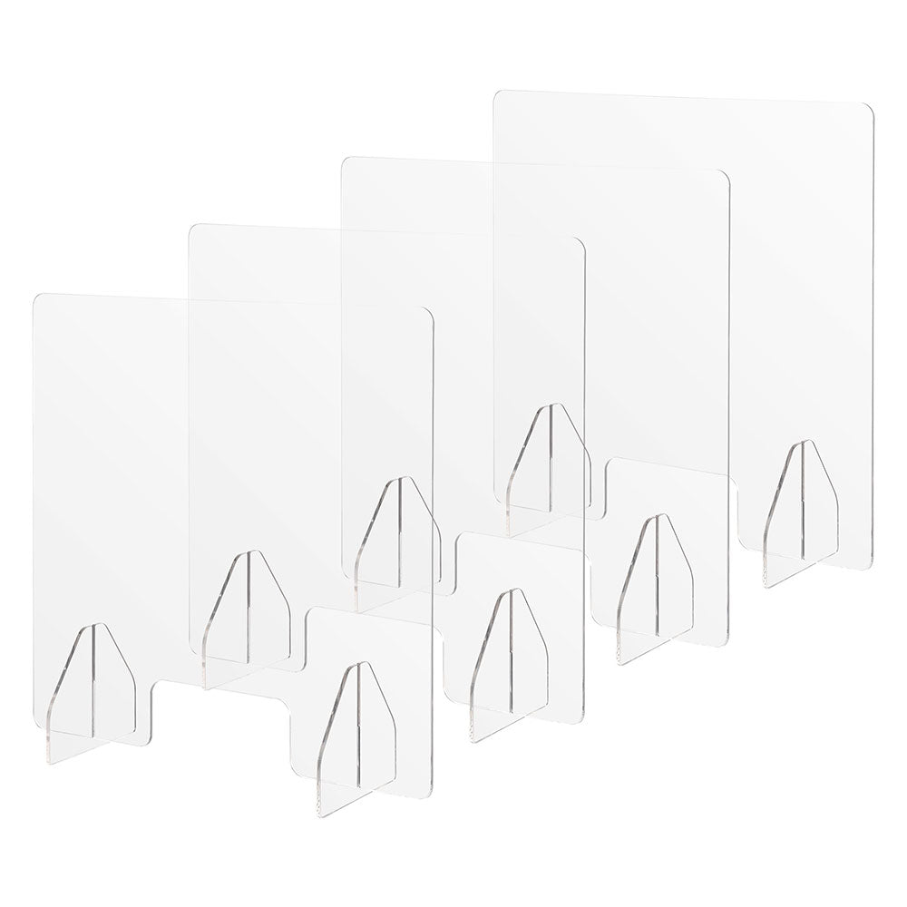 Yescom Sneeze Guards with Window Acrylic Desk Partitions 24x24" 4-Pack Image