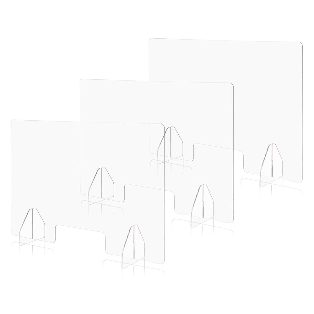 Yescom Sneeze Guards with Window Acrylic Desk Partitions 36x24" 3-Pack Image