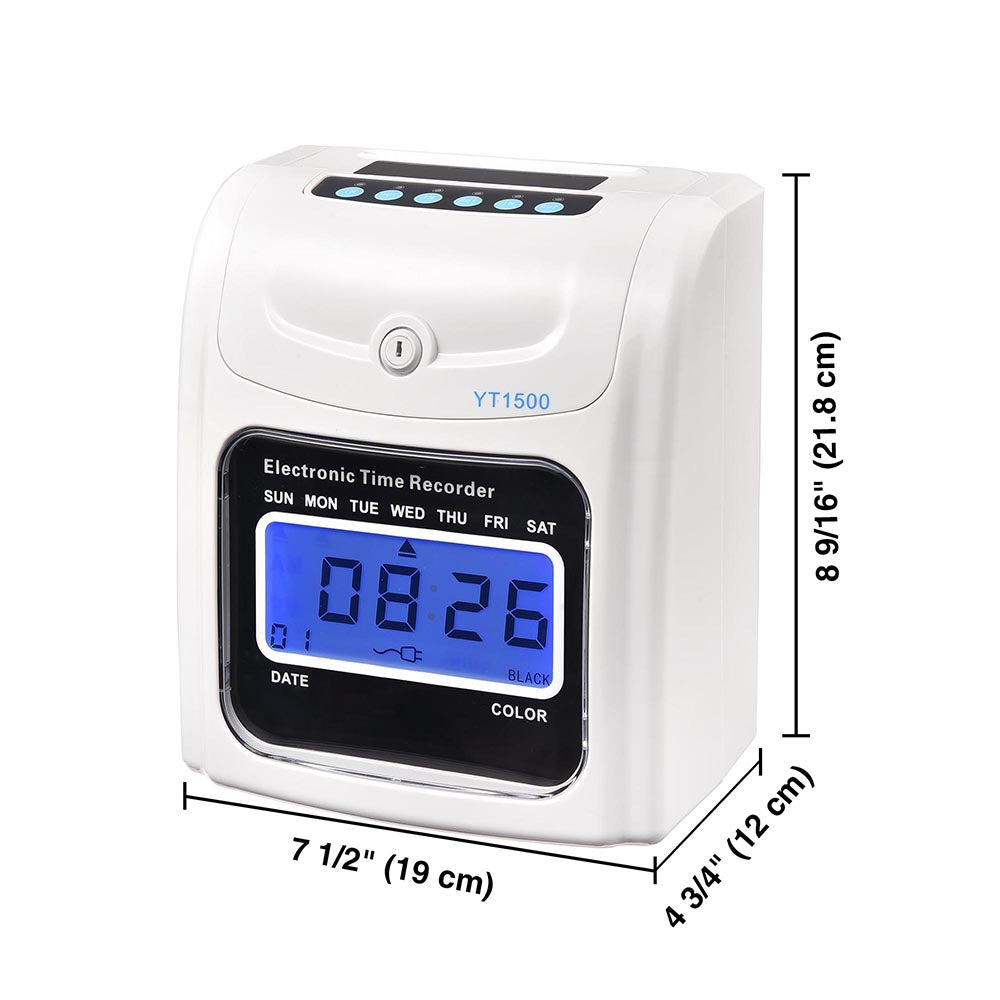 Yescom Punch Clock with Weekly Monthly Cards & Holder Image