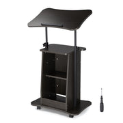Yescom Height-Adjustable Rolling Laptop Cart with Storage Image