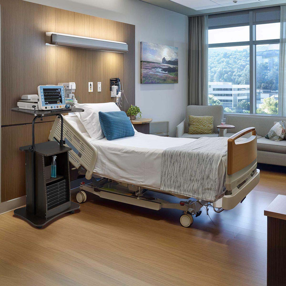 Yescom Height-Adjustable Rolling Laptop Cart with Storage Image