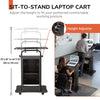 Yescom Height-Adjustable Rolling Laptop Cart with Storage