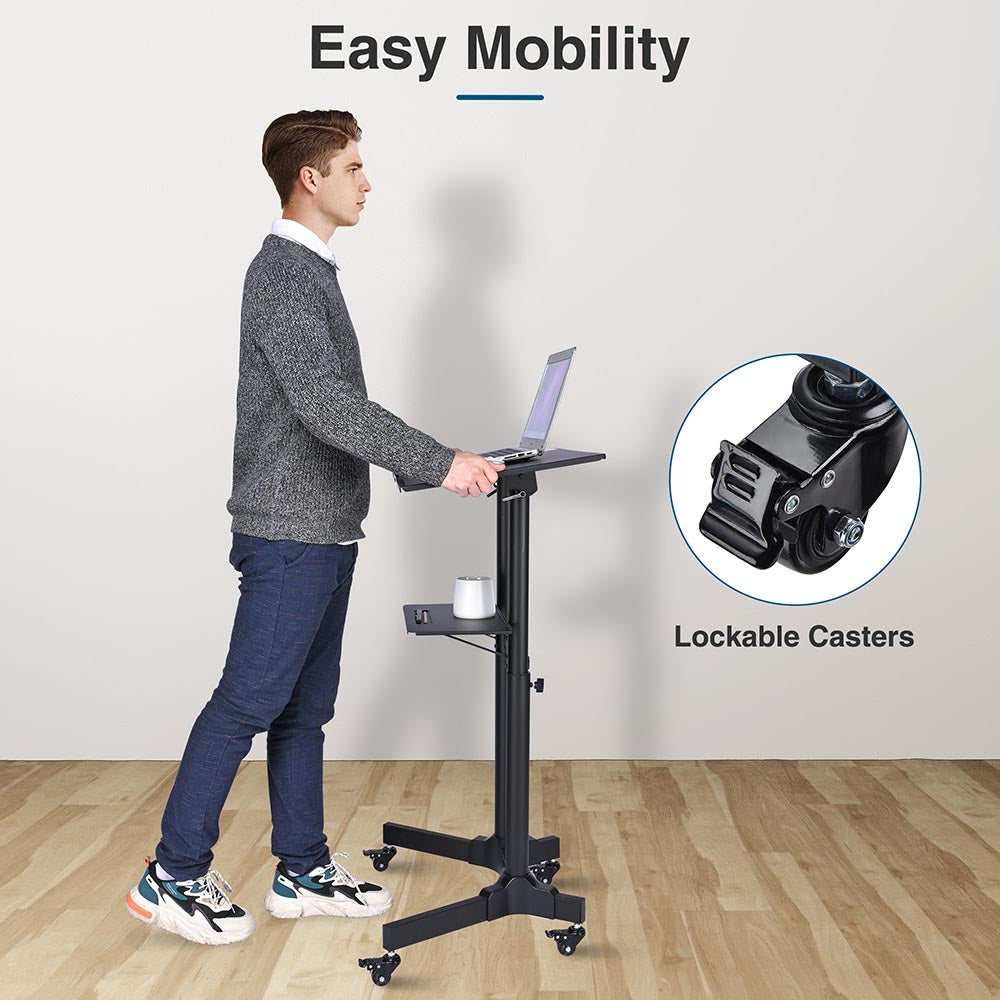 Yescom Height-Adjustable Mobile Laptop Cart on Wheels Image