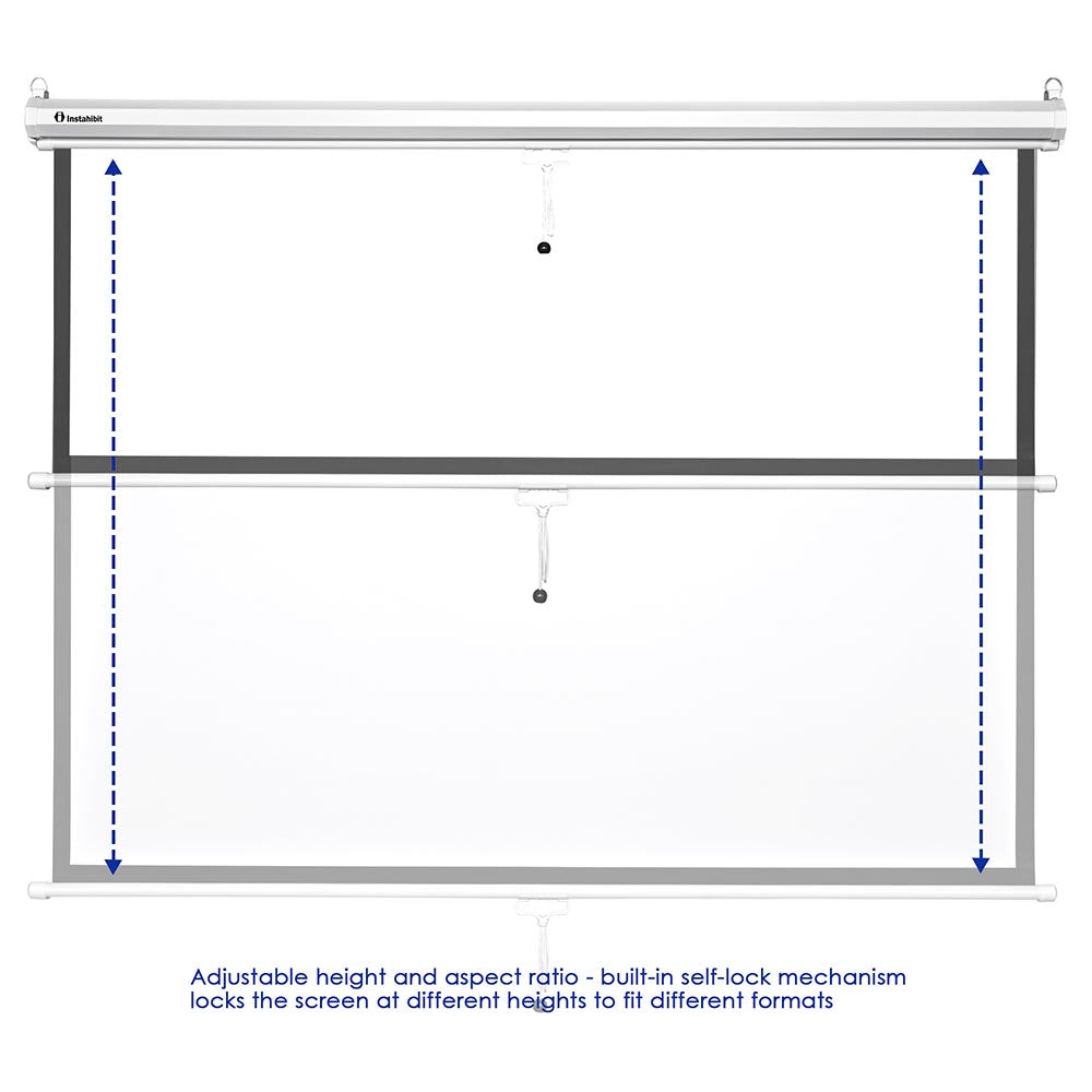 Yescom 4:3 Retractable Manual Projection Screen 72" Ceiling Wall Image