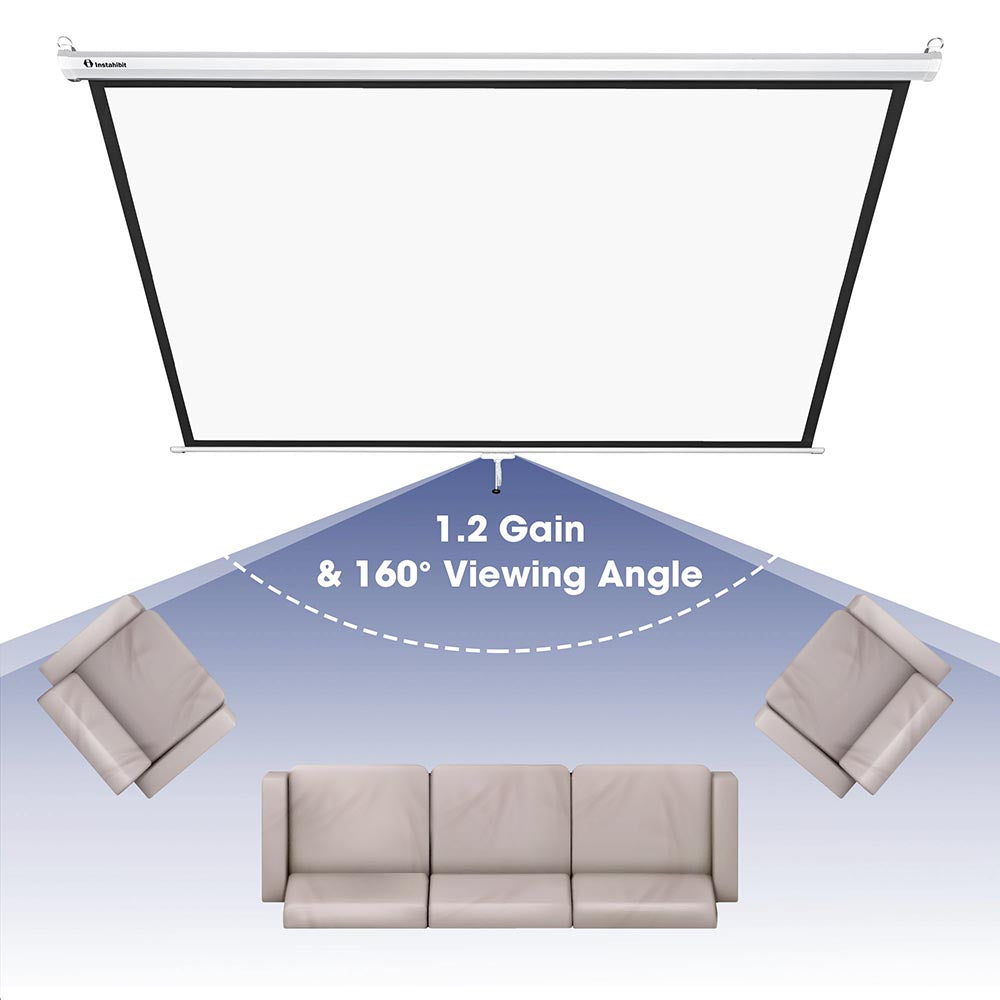 Yescom 4:3 Retractable Manual Projection Screen 72" Ceiling Wall Image