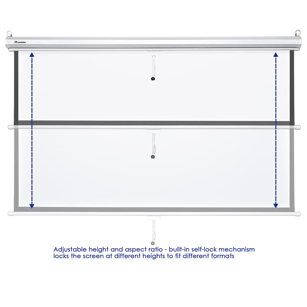 Yescom 16:9 Retractable Manual Projection Screen 72" Ceiling/Wall Image