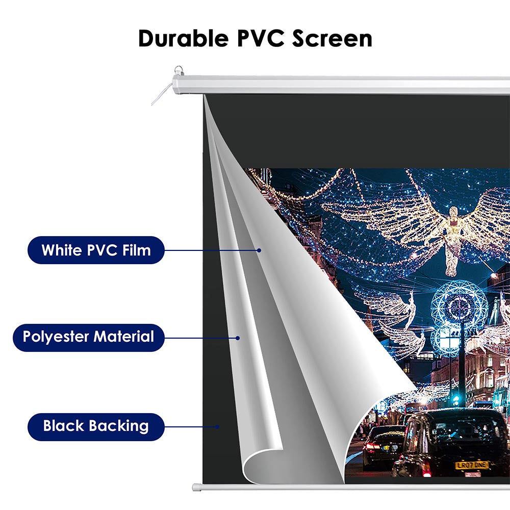 Yescom Retractable Electric Projection Screen 92" 16:9 Ceiling Mounted Image
