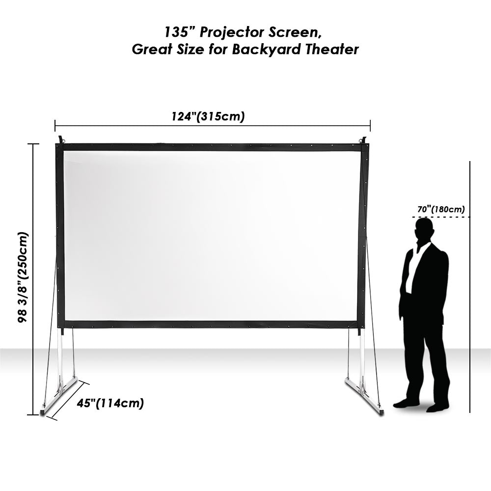 Yescom Outdoor Portable Projection Screen w/ Stand 16:9 135" Image
