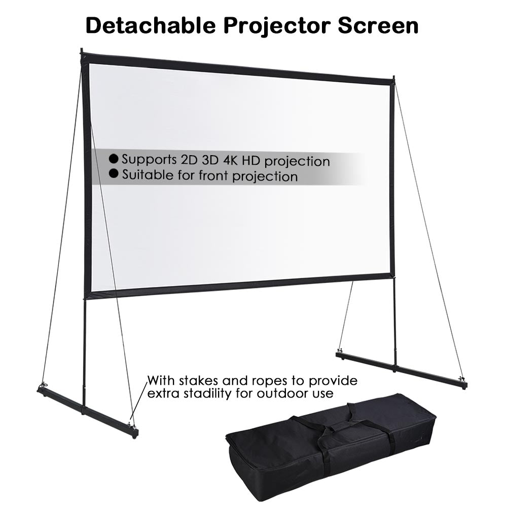 Yescom Outdoor Portable Projection Screen PVC w/ Metal Stand 120in 16:9