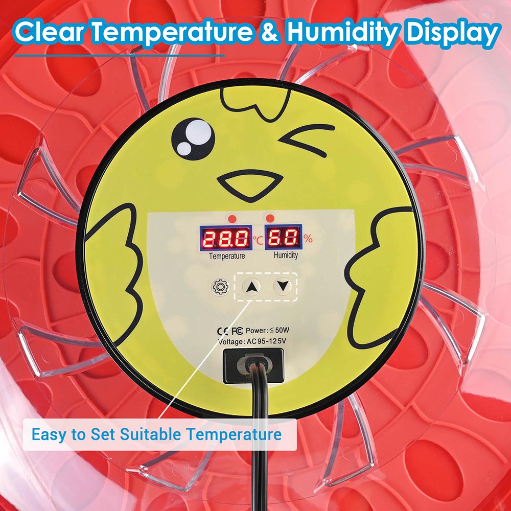 Yescom 30 Egg Incubator Auto Turning Temper Humidity Display Image