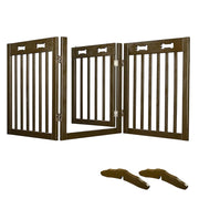 Yescom 3-Panel Folding Wood Pet Gate Crate Baby Barrier 60x24in Image