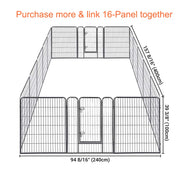 Yescom Heavy Duty Dog Playpen 40" Tall 48-Panel Puppy Pen Metal Image