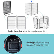 Yescom Heavy Duty Dog Playpen 48" Tall 48-Panel Puppy Pen Metal Image
