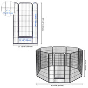 Yescom Heavy Duty Dog Playpen 48" Tall 48-Panel Puppy Pen Metal Image