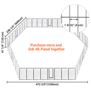 Yescom Heavy Duty Dog Playpen 48" Tall 16-Panel Puppy Pen Metal Image
