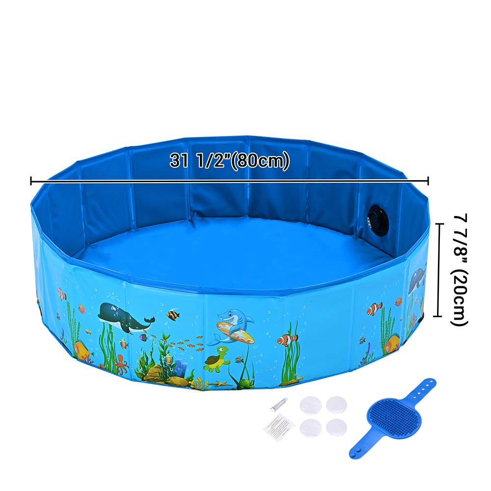 Yescom Foldable Pool for Kids Dog Pet Bath Small to Large, D32x8 in. Image