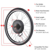 yescom 26in rear electric bicycle motor conversion kit 48v 1000w Yescom Brushless Electric Bicycle Engine, 48V 1000W Rear Wheel Hub Motor Kit