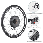 Yescom Brushless Electric Bicycle Engine, 48V 1000W Rear Wheel Hub Motor Kit