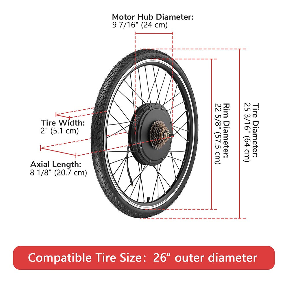 yu.ki.26 Amazon.com : YorkE 26“ Electric Bike for Adult,1000W Peak, up 80