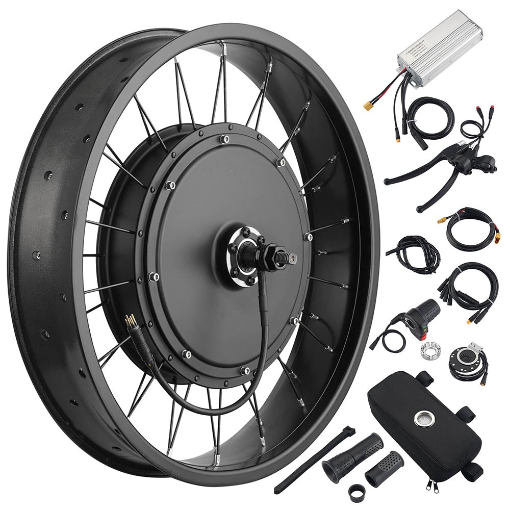 electric motor for bicycle front wheel Vevor Bike Conversion Kit 26" Hub 48V 1000W FactoryPure precise tensioning Yescom 20" Front Wheel Electric
