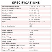 Yescom 20" Electric Bicycle Motor Front Wheel Kit 36v 750w Image
