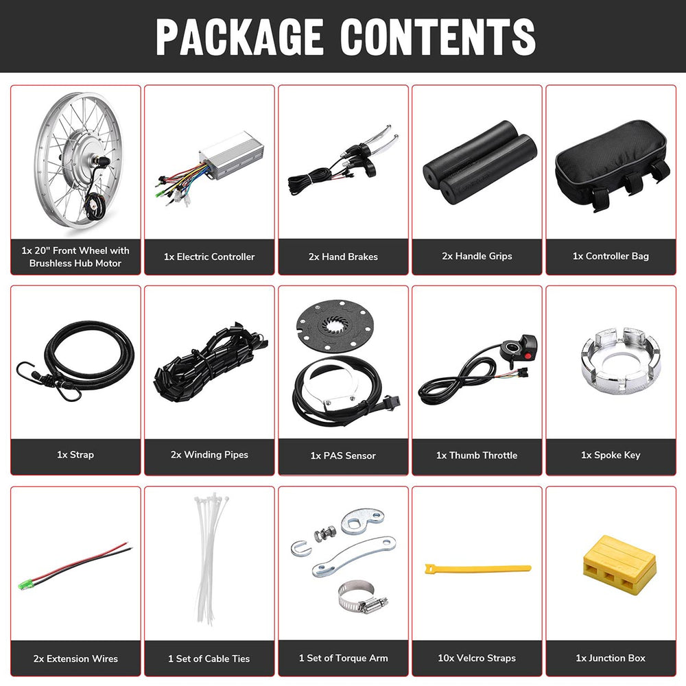 Yescom 20" Electric Bicycle Motor Front Wheel Kit 36v 750w Image