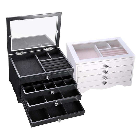 Yescom Jewelry Organizer Box with Clear Lid Ring Necklace Color Opt Image