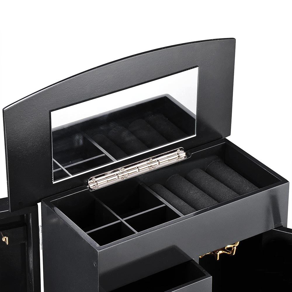 Yescom Jewelry Organizer Box with Mirror Necklace Earring Hook Color Opt Image