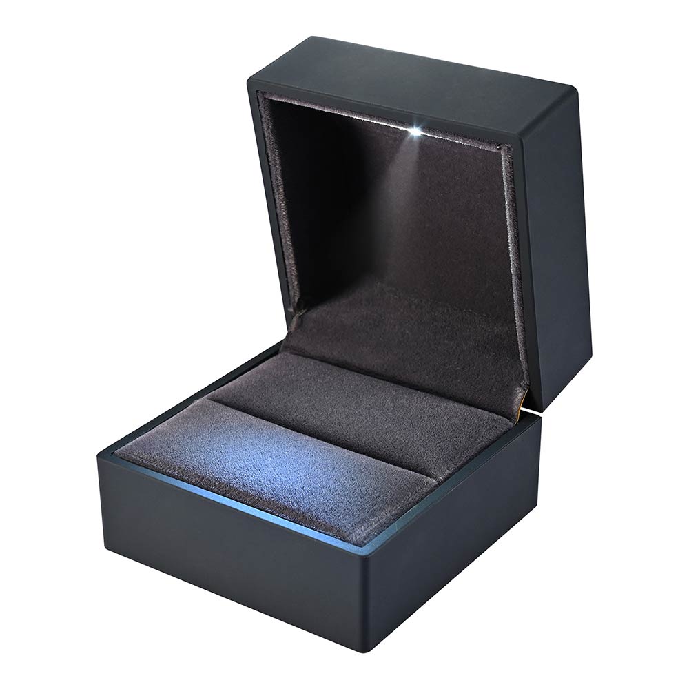 Yescom Engagement Ring Box with Light, Black Image