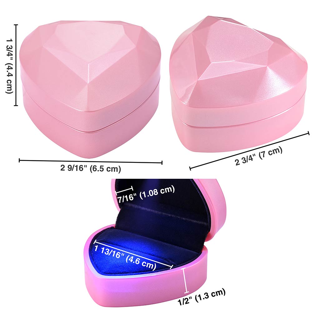 Yescom Engagement Ring Box with Light Heart Shaped Image