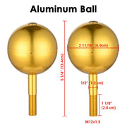 Yescom Flagpole Ball Pole Top Ornament 2ct/pk, Aluminum Gold Image