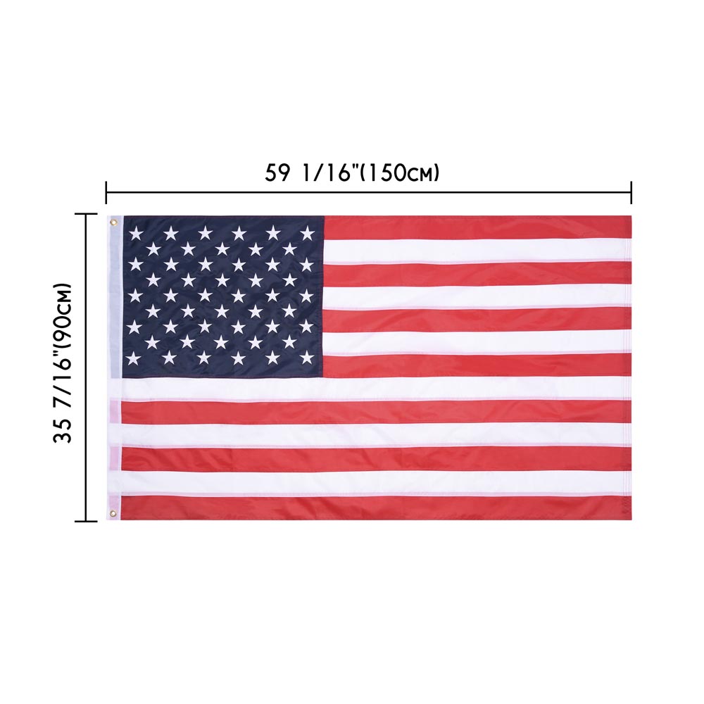 Yescom American National Flag Embroidered Star Stripe, 3x5 ft Image