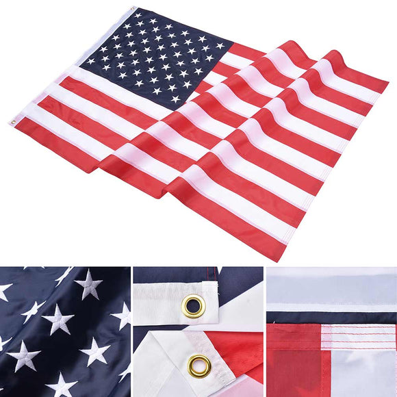 Yescom American National Flag Embroidered Star Stripe Image