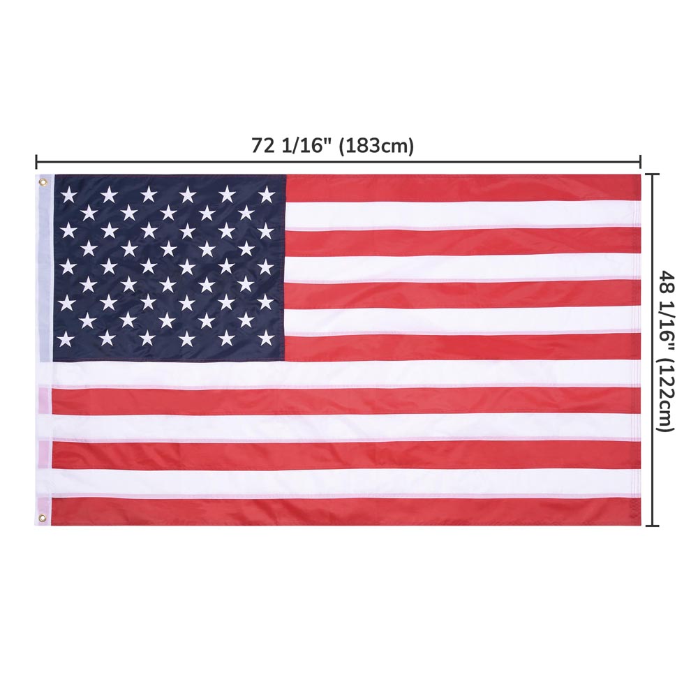 Yescom American National Flag Embroidered Star Stripe, 4x6 ft Image