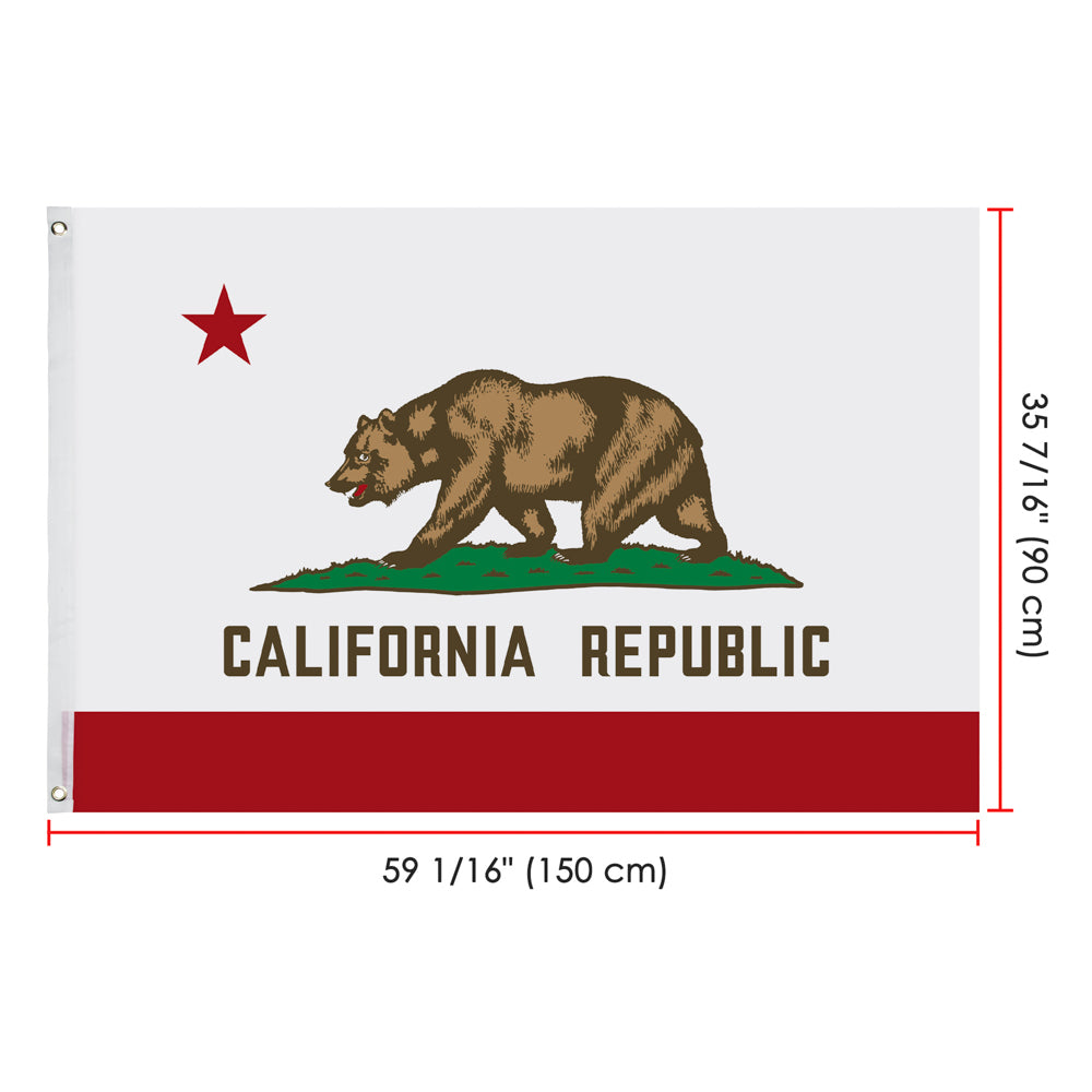 Yescom California Republic Bear Flag Polyester 3x5 ft Double-Sided Image