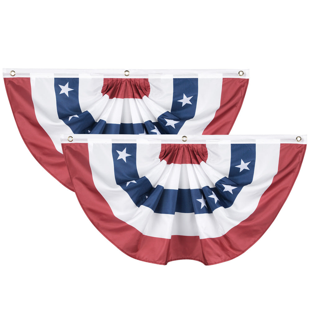 Yescom Bunting Flag USA Pleated Fan Flag 1.5x3ft, 2ct/pack Image