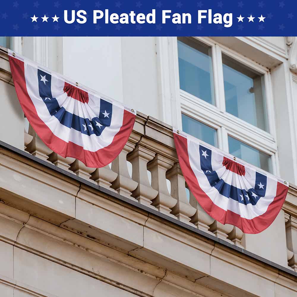 Yescom Bunting Flag USA Pleated Fan Flag 1.5x3ft Image