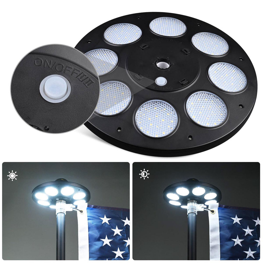 Yescom Solar Flagpole Light Topper Hole 11/16" 136LED Image