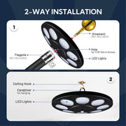 Yescom Solar Flagpole Light Topper Hole 11/16" 136LED Image