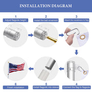 Yescom EZ GO Telescopic Flagpole with Regal Eagle Image