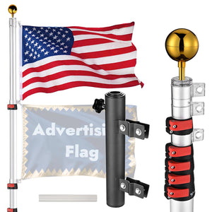 Silver Pole & Ladder Mount & 1 Flag
