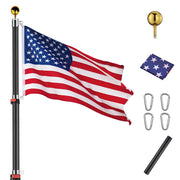 Yescom EZ Go Aluminum Telescopic Flagpole (20', 25', 30' Options), 25ft Black Image