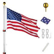 Yescom EZ Go Aluminum Telescopic Flagpole (20', 25', 30' Options), 30ft Silver Image