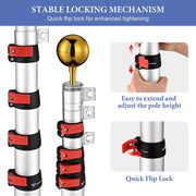 Yescom Aluminum Telescoping Flagpole with Stand & Light Image