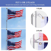 Yescom Aluminum Telescoping Flagpole with Stand & Light Image
