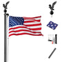 Yescom Aluminum Sectional Flagpole Kit with US Flag 20', Black Pole+Black Eagle Image