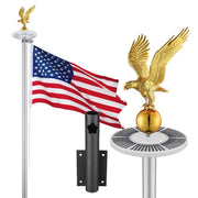 Yescom Bravery MEGA Flagpole with Dock Mount, Light & Regal Eagle Topper, 20ft 16Gauge Image